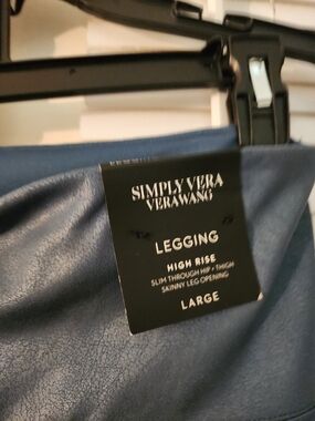 Simply Vera Vera Wang Blue Faux Leather Leggings